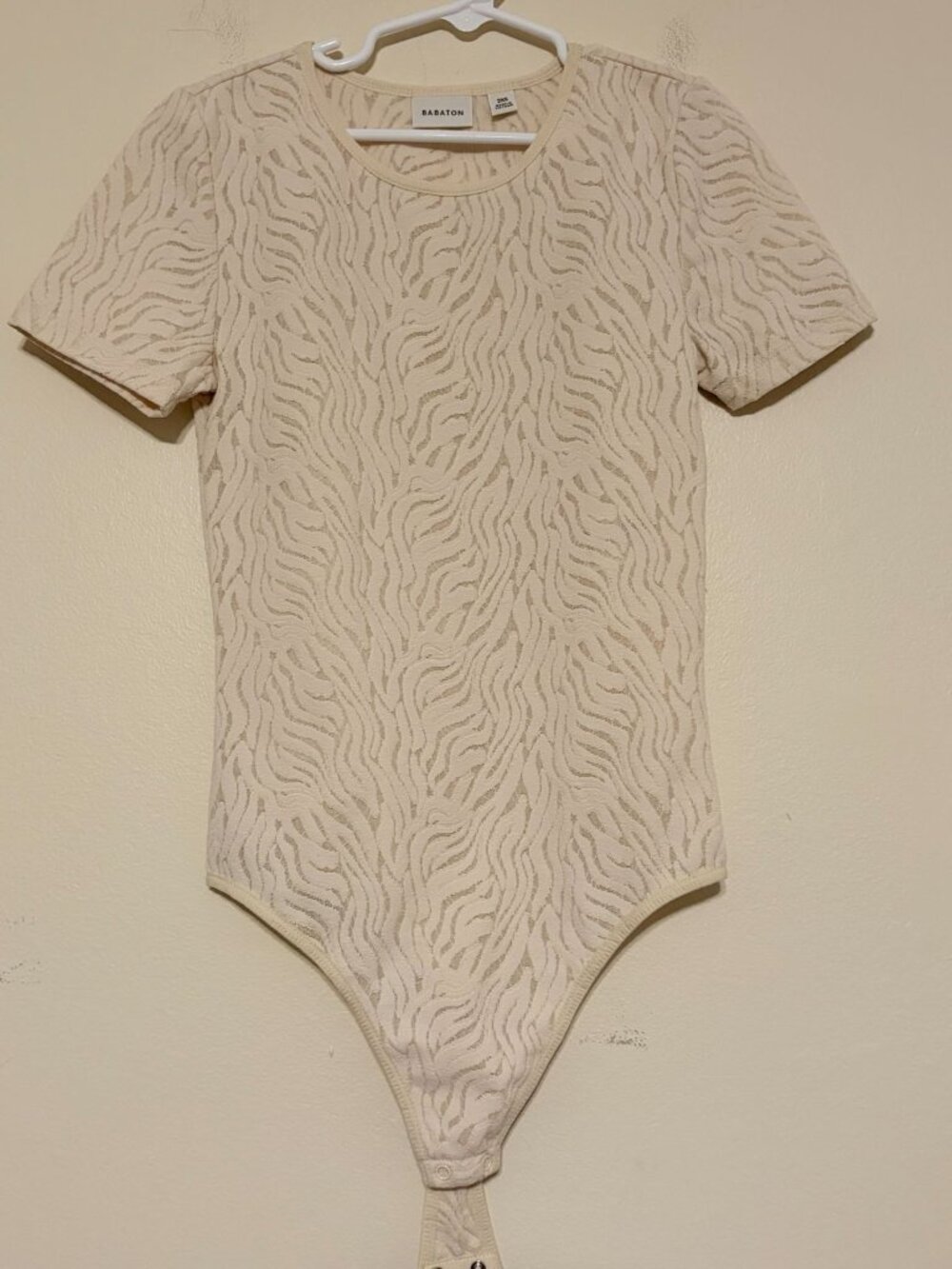 Women's Babaton Aritzia Ivory Lace Style One-Piece Bodysuit Size 2XS XXS